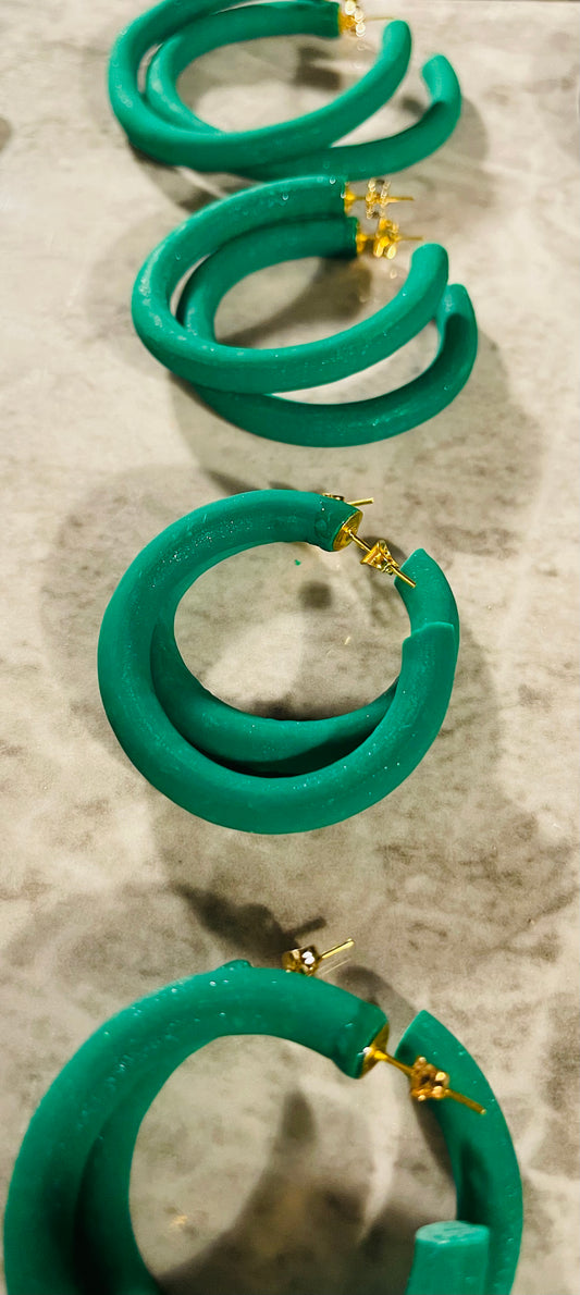 Fall Matte Hoops in TEAL